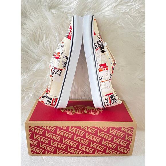 NEW UNISEX VANS OFF THE WALL US 9M Authentic PACKING TAPE design Lace-Up Sneaker - Picture 4 of 12